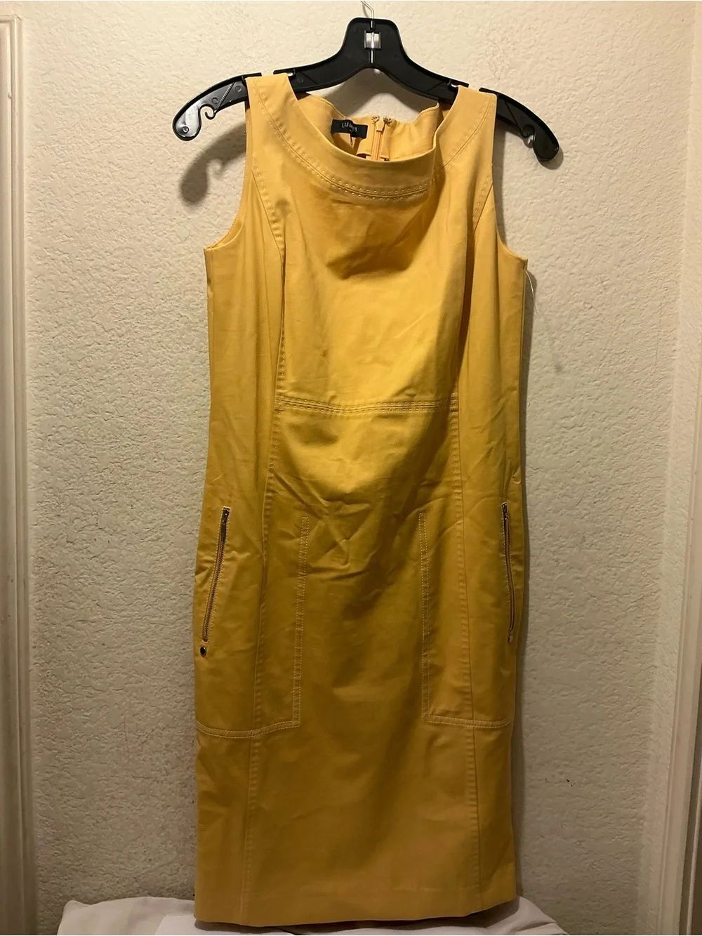 Lafayette 148 New York Sleeveless Yellow Shift Dress size P